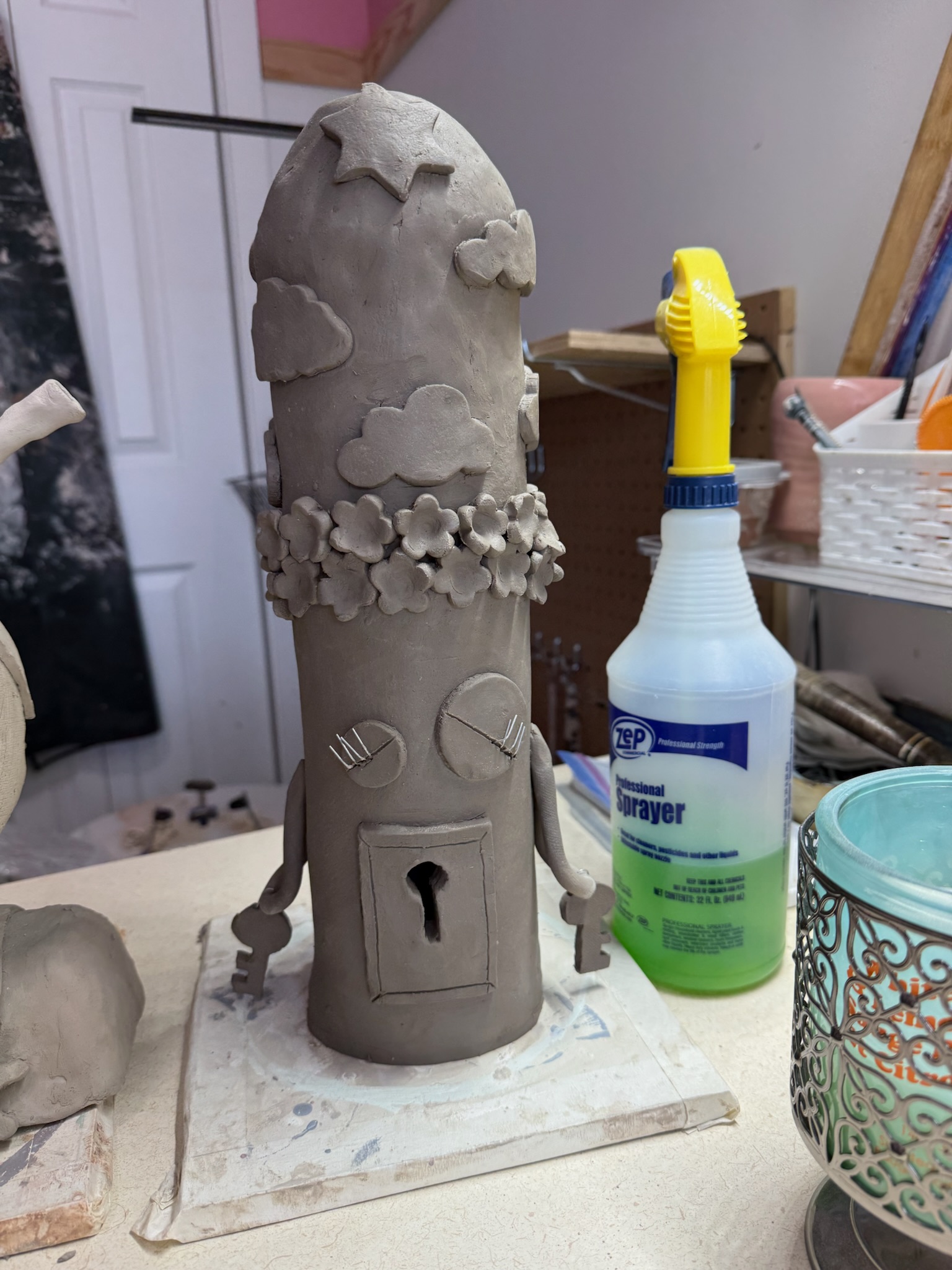 Raw clay tower
